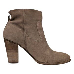 Vince Camuto Feina Booties Khaki Verona Suede Leather 3.5" Heel Size 8.5 M